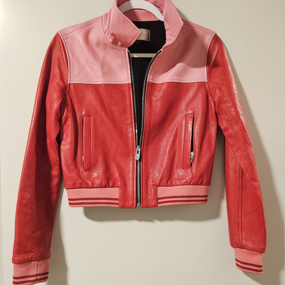 Stylish Pink and Red Women's Jacket
